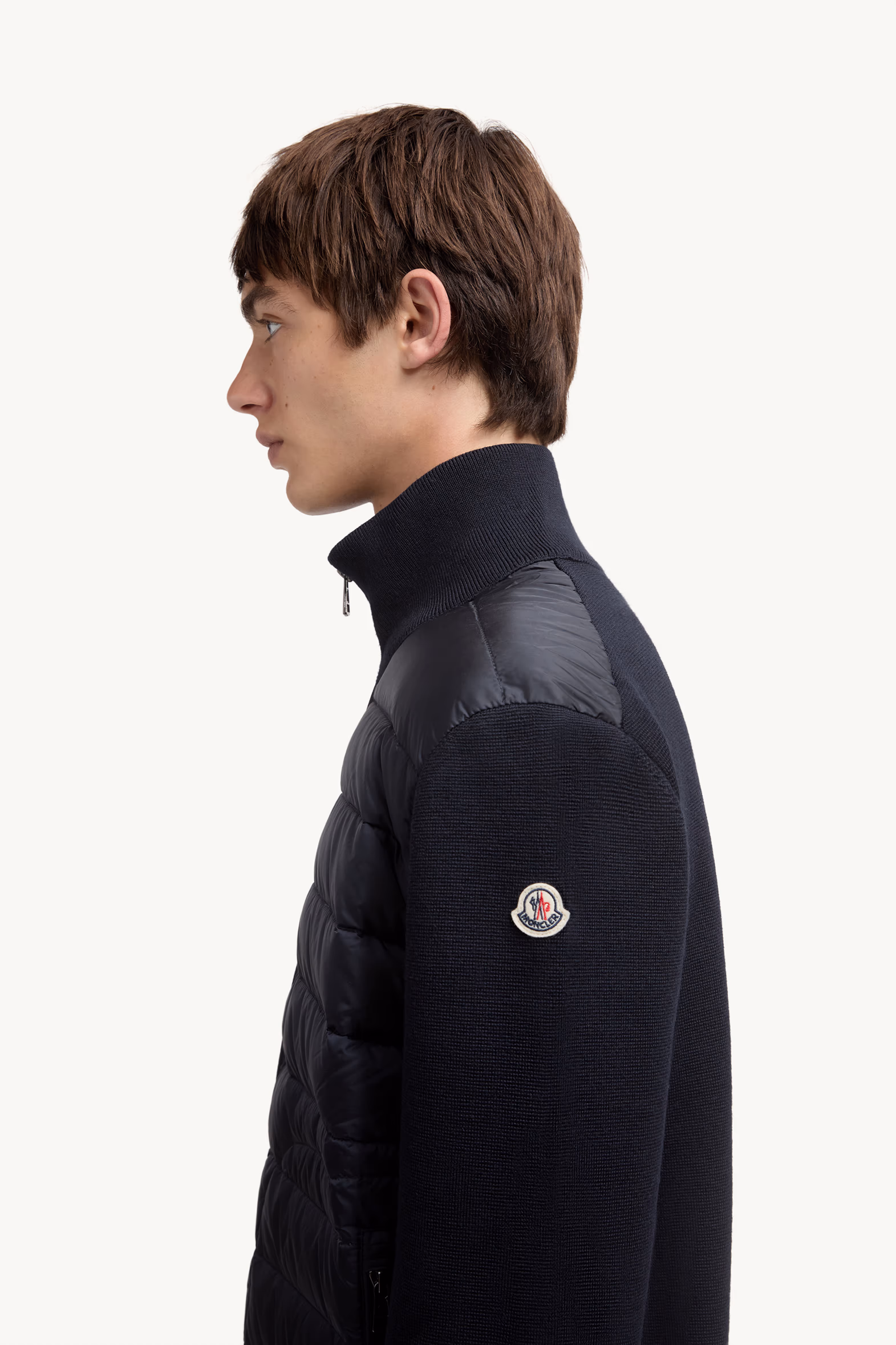 Padded Zip-Up Cardigan Men Navy Blue Moncler 4